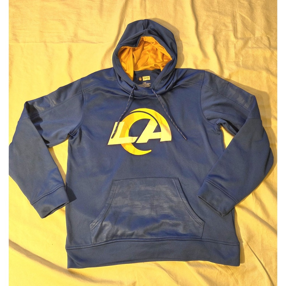 Los Angeles Rams NFL Team Apparel Hoodie Men's Large Blue Gold LA Logo
